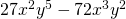 27x^2y^5 - 72x^3y^2