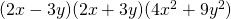 (2x-3y)(2x+3y)(4x^2+9y^2)