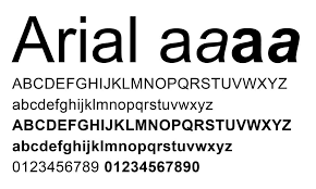 An example of the Arial font. It is a sans serif font.
