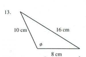 Triangle with sides of 10, 16 and 8 cm