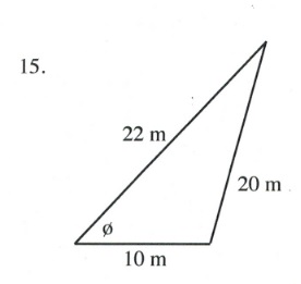 Triangle with sides of 22, 20 and 10 m