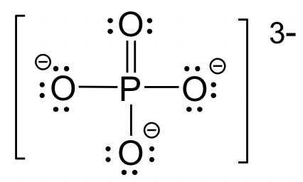 P has a bond pair with 3 O’s which have 3 lone pairs and are negative & 2 bond pairs with 1 O which has 2 lone pairs