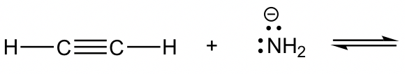 C2H2 + NH2 (N has two lone pairs and a negative charge) =