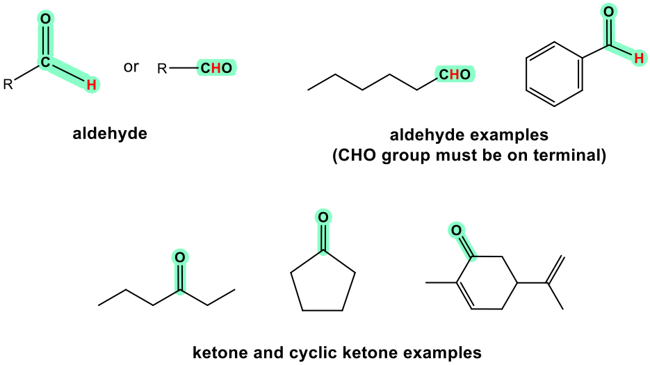 Aldehyde (R-CHO), CHO group must be on terminal