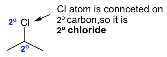Cl atom is connected on 2° carbon, so it is 2° chloride