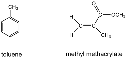 toluene & methyl methacrylate