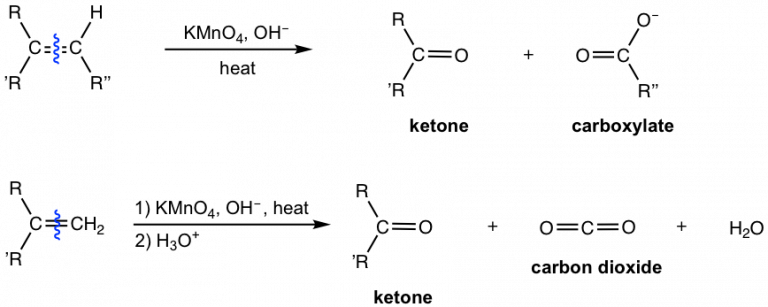 oxidation of alkenes with kmno4 equation