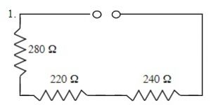 Solve the resistors of 280 Ω, 220 Ω and 20 Ω