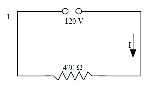 Voltage source of 120 V and electrical current of 420