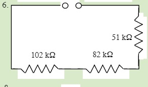 Total resistance of 102 kΩ, 82 kΩ, and 51 kΩ