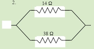 Total resistance of each circuit at 14 Ω, and 38 Ω