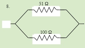 Total resistance of each circuit at 51 Ω and 100 Ω