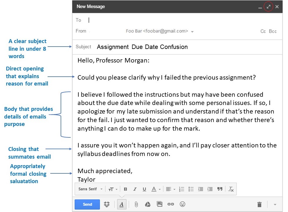 business email writing assignment