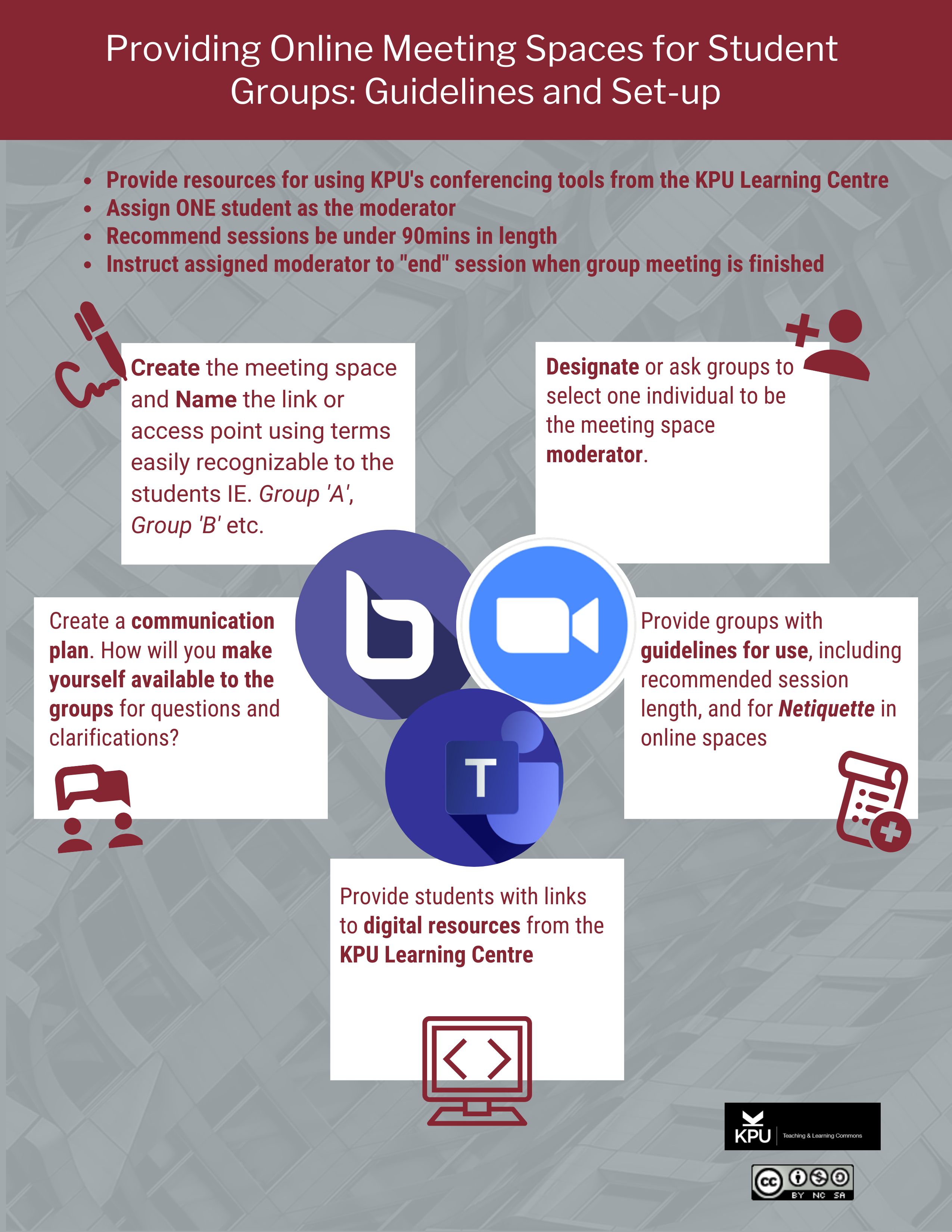 Providing Online Meeting Spaces For Student Groups Guidelines And Set Up Old Conferencing Tools For Teaching Learning Best Practices