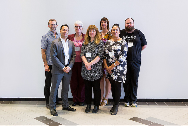 A group of KPU OER grant recipients together with members of the Open Education Working Group, at the 2017 Open Textbook Summit.