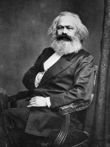 A photograph of Karl Marx, German philosopher.