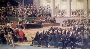 A painting depicting the opening of the Estates General in Versailles in 1789.