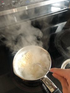 Noodles in boiling water