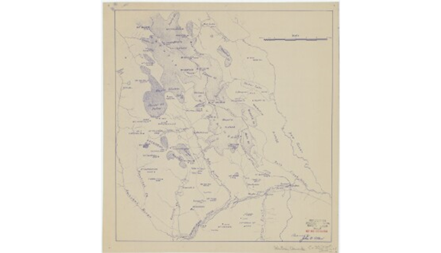 Map of the Rocky Mountain glaciers from Peyto Glacier to Kicking Horse River