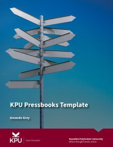 KPU Pressbooks Template book cover