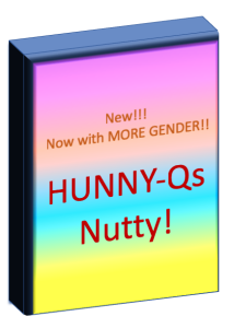 "Image of a box of cereal with a rainbow gradient background. The following words are printed on the box: 'new!!! Now with MORE GENDER!! HUNNY-Qs. Nutty!"