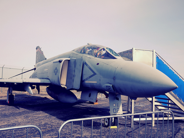 Parked American Fighter jet.