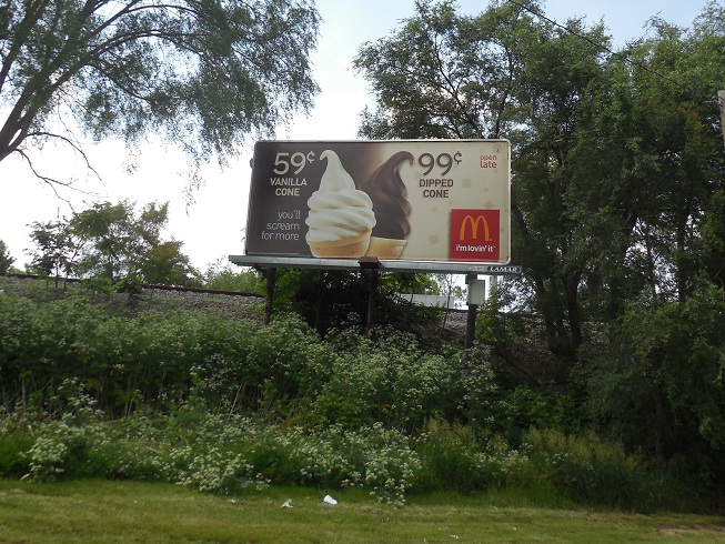 McDonalds's vanilla cone and dipped cone ice-cream advertisement billboard