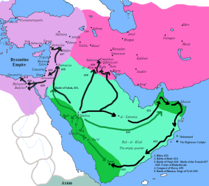 Map showing the Muslim conquest