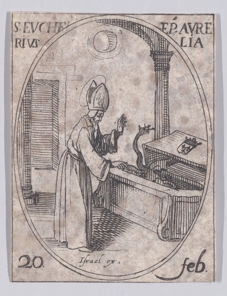 A depiction of the Vision of St Eucherius