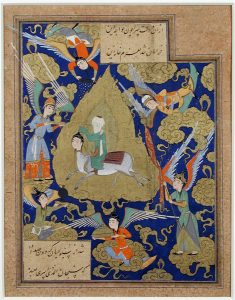 The mi‘raj (the Prophet ascends to heaven), c. 1575, Persia.