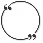 quotation marks in a circle