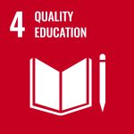 Graphic icon for SDG 4 Quality Education.
